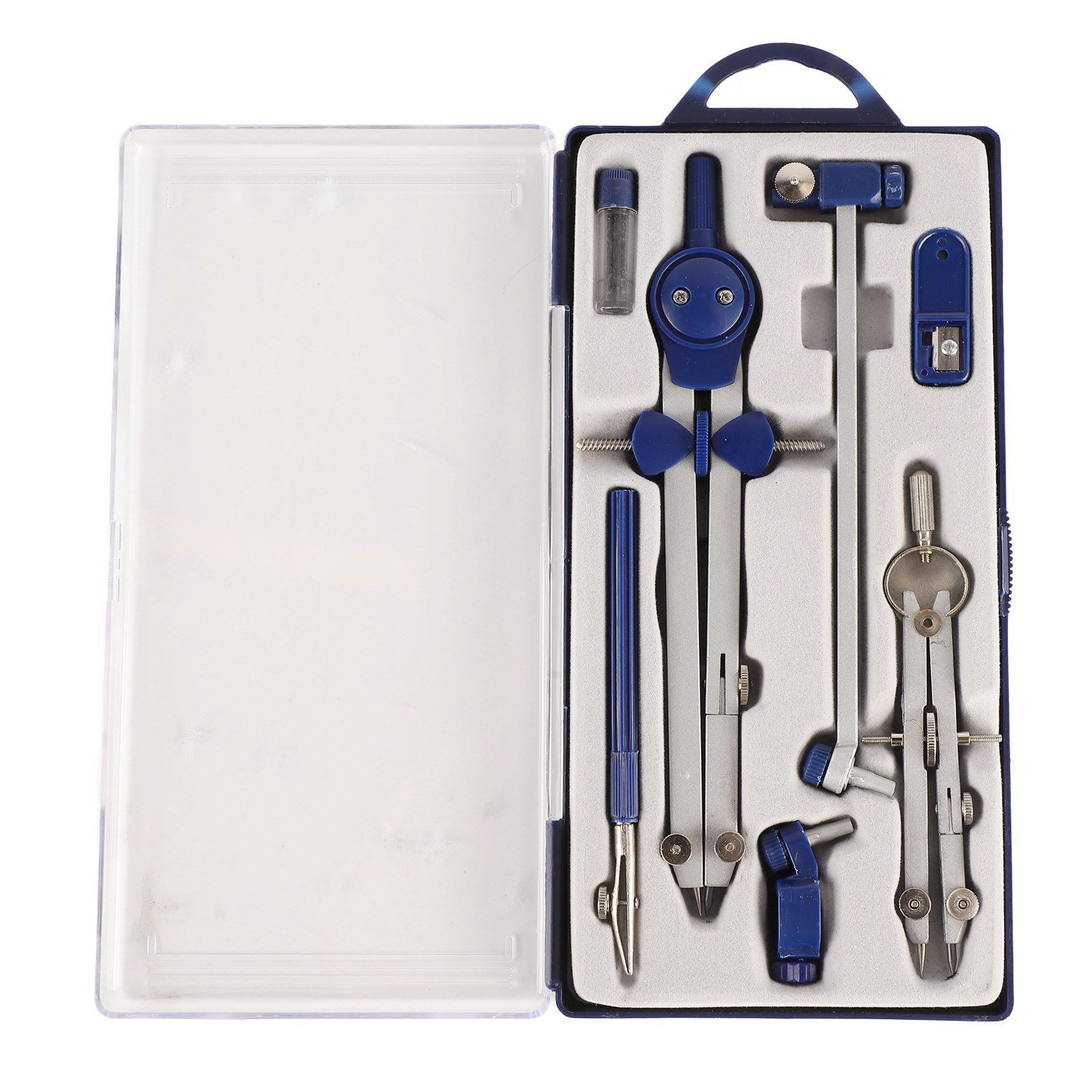 Compass Geometry Set - コンパス幾何学セット 拡張可能な亜鉛合金製 飛散防止ボックス入り 耐久性のある数学コンパスセット オフィスや学校での図面作成に
