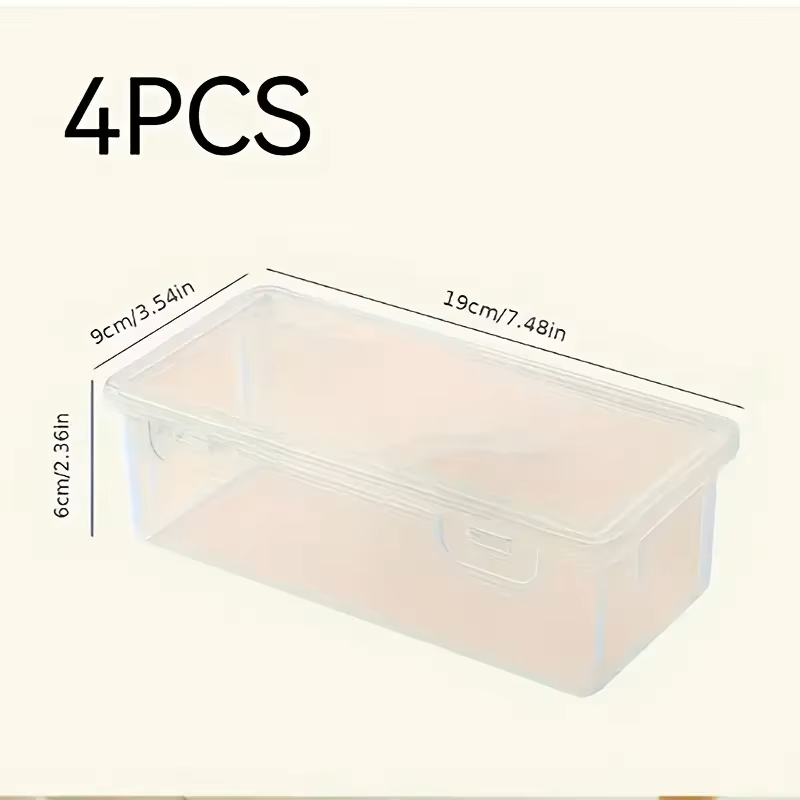 Stationery Office Supply Store - 蓋付きの大型透明PP収納ボックス4個、オフィス用品、鉛筆、工芸品の収納に使用