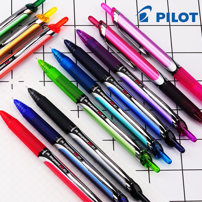 Pilot Pen V5 - 日本のパイロットスタイルのジェルペン,水性ペン,BXRT-V5/0.5mm,大容量,詰め替え可能,学校用,1個