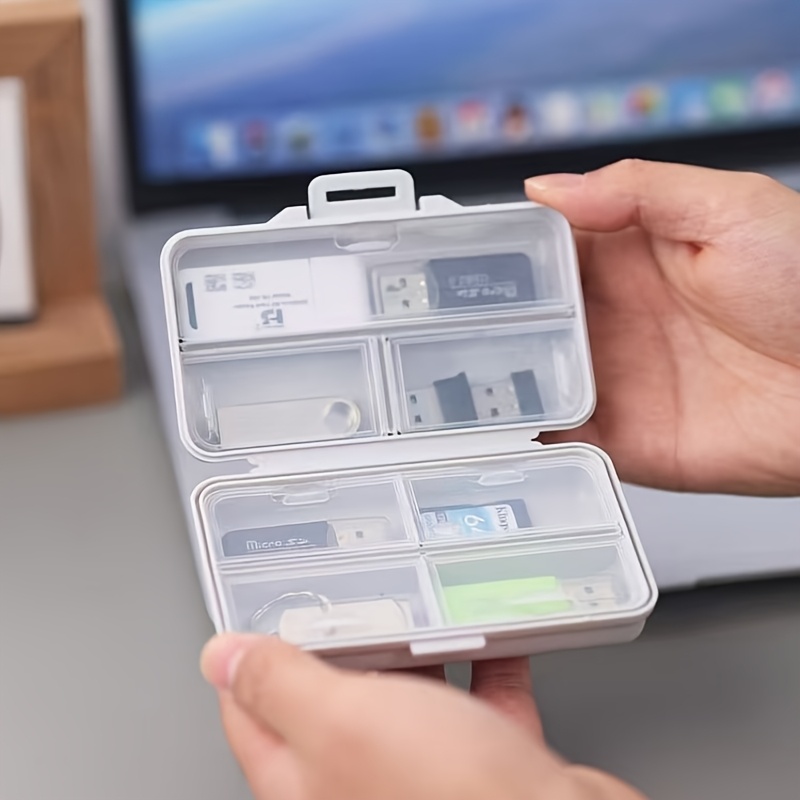 Stationery Office Supply Store - コンパートメントとカバー付きのUSB収納ボックス1個。オフィス用品、文房具、旅行用ジュエリーの保管に適しています。
