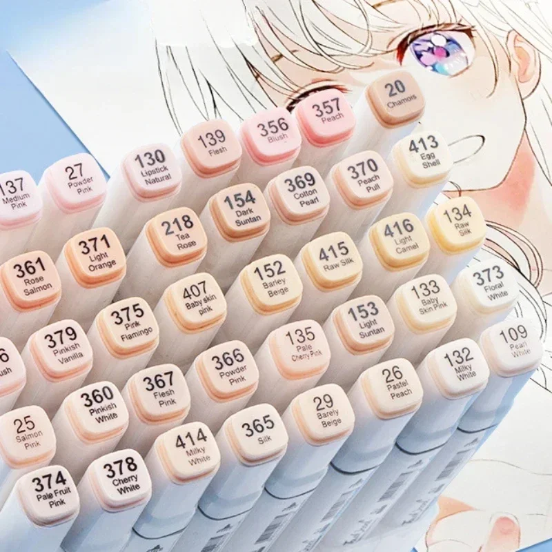 Highlighter Set Pastel - 6/12/24/30 色の肌のトーンデュアルヘッドマーカーセット絵画描画蛍光ペン学校画材アーティストのための韓国文具