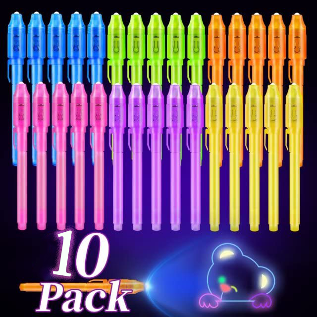 Highlighter Set Pastel - 10本入り 見えないインクペン マジックペン UVライトで消えるインクペン 子供向け パーティーギフト