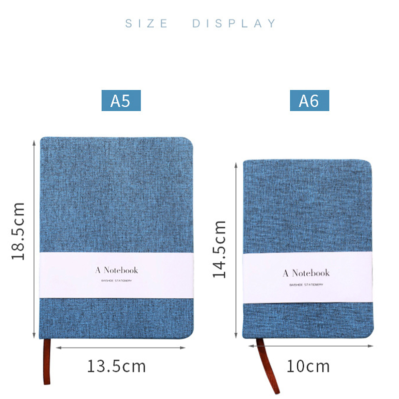 布製カバーノート A5 A6 混合白紙・罫線入り 132枚  - Notebook Dotted A5 のレビューと価格