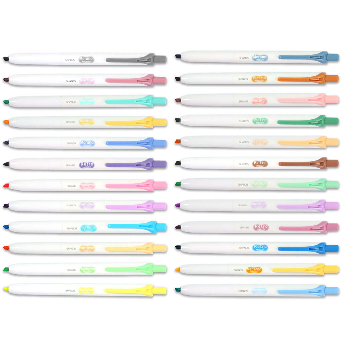 チゼルチップ,オイルドナルドなしの格納式マーカー,カラーハイ - Highlighter Set Pastel のレビューと価格