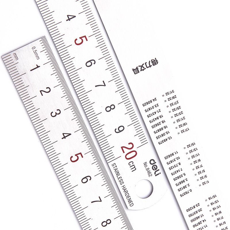 デリ20cmステンレス鋼金属ストレート定規mmインチ測定スケ - Stationery Office Supply Store のレビューと価格