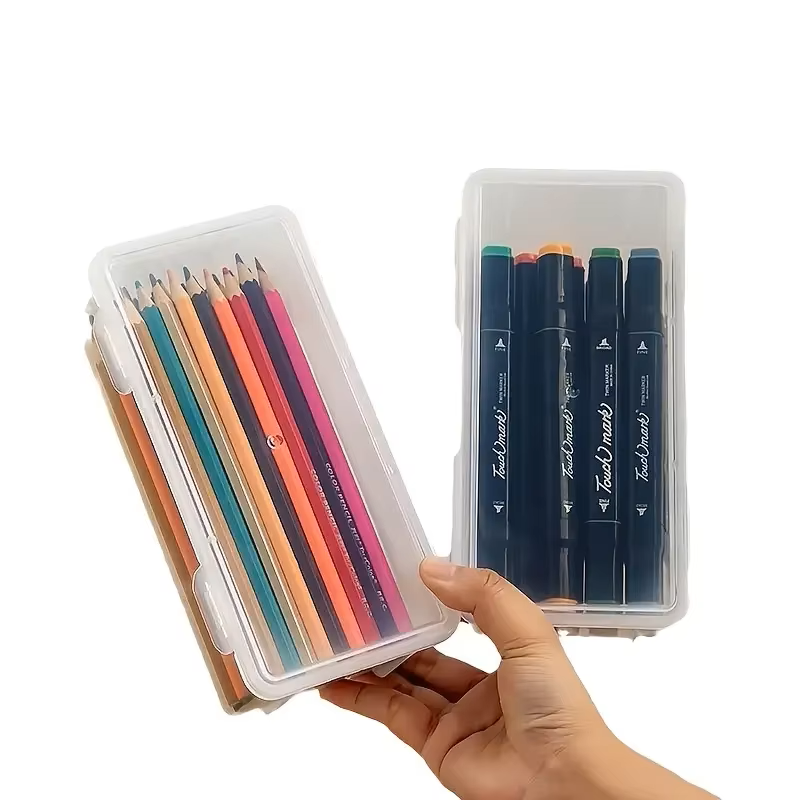 蓋付きの大型透明PP収納ボックス4個、オフィス用品、鉛筆、工 - Stationery Office Supply Store のレビューと価格