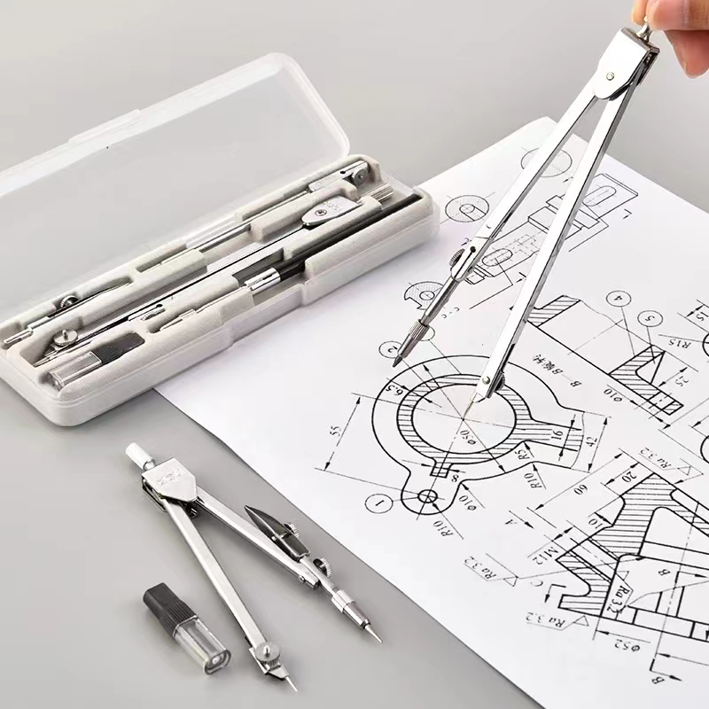 ステンレス鋼製図セット耐久性のある描画コンパス数学幾何学サー - Compass Geometry Set のレビューと価格