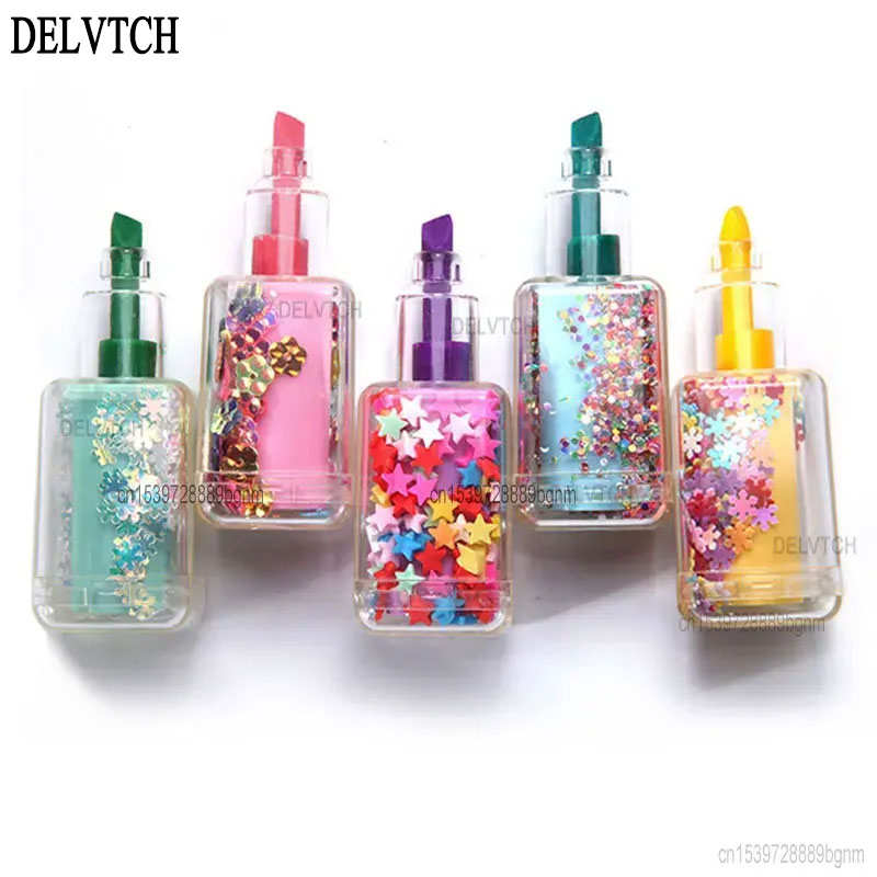 ネイルアート用ミニグリッタージェル,蛍光ペン,5個 - Highlighter Set Pastel のレビューと価格